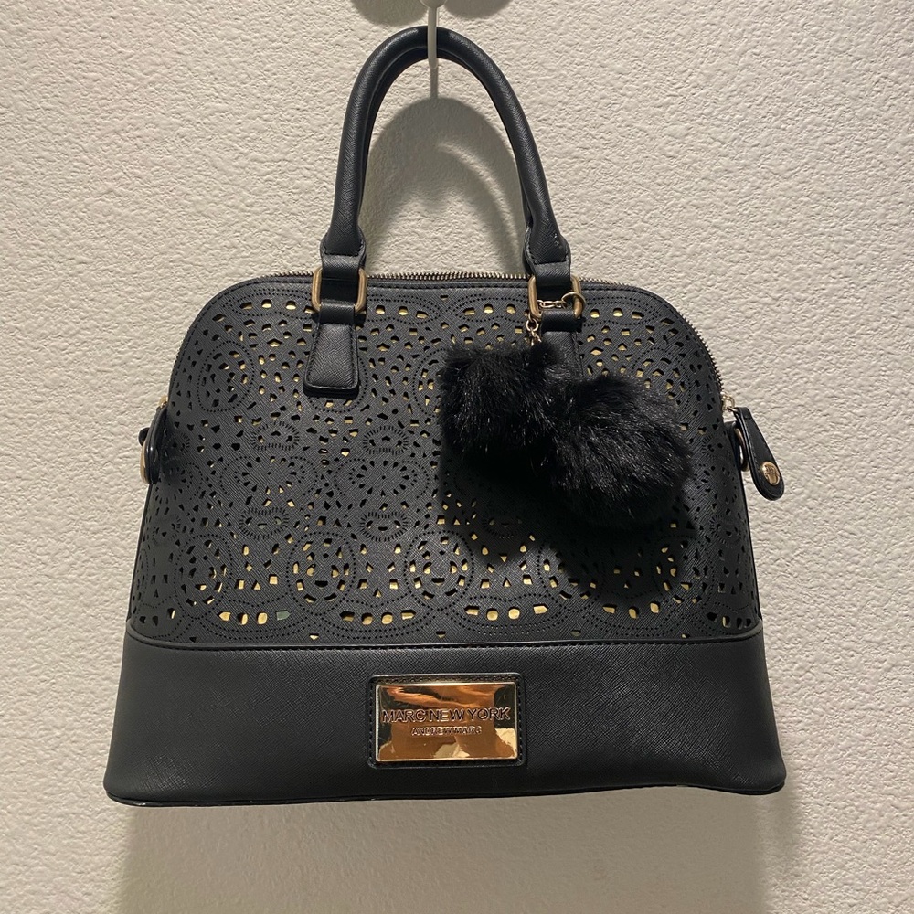 Marc New York Black Bag with Gold Details